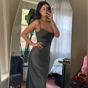 Anthropologie BHLDN Cali Satin Cowl Neck Midi Slip Dress